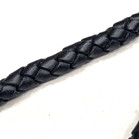 Judith Ripka 925 Sterling Silver Reversible CZ Heart Black Leather Necklace - Picture 8 of 12